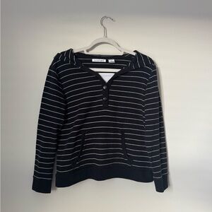 Classic Black and White Striped Hoodie